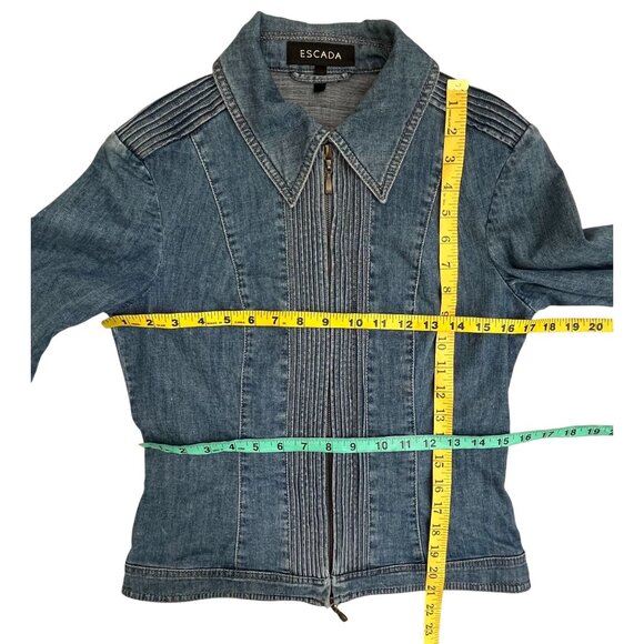 Vintage ESCADA Denim Zip Jacket with Fine Stitch Detailing Size Small - Picture 14 of 16